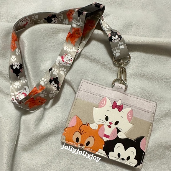 NWOT Loungefly Disney Cats Mini Backpack with Wallet and Lanyard Card Case Set - Picture 12 of 13